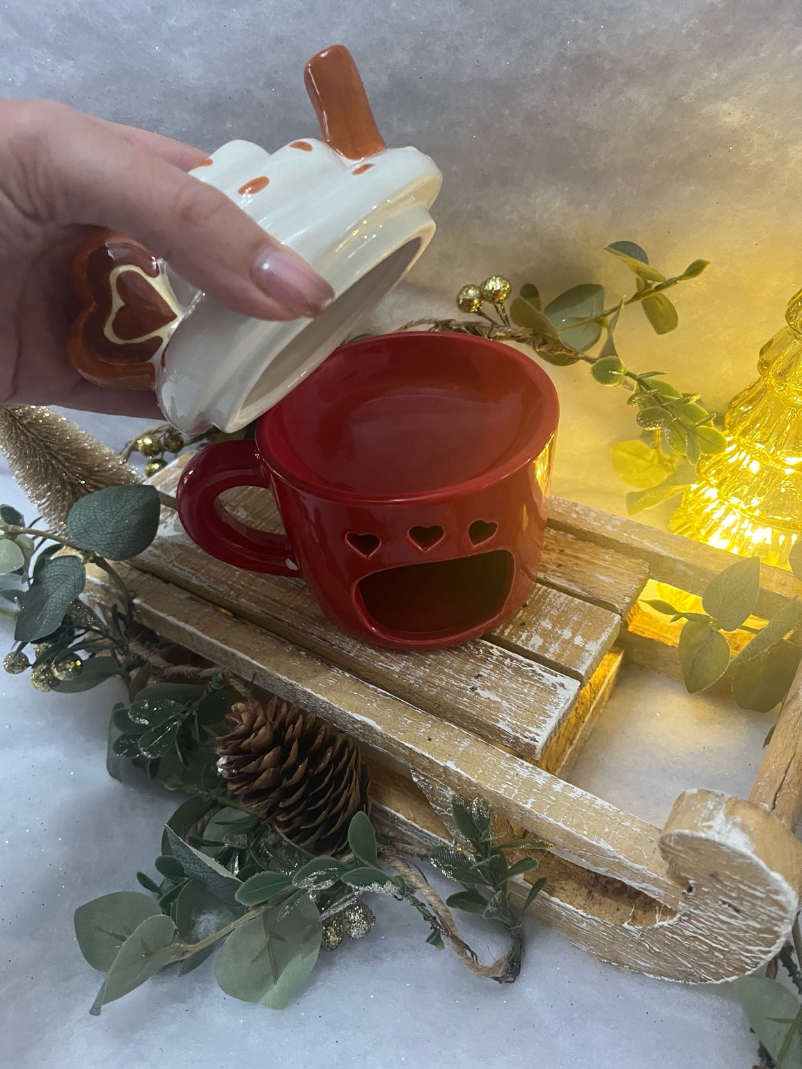 Brûleur en céramique – Tasse à chocolat chaud de Noël