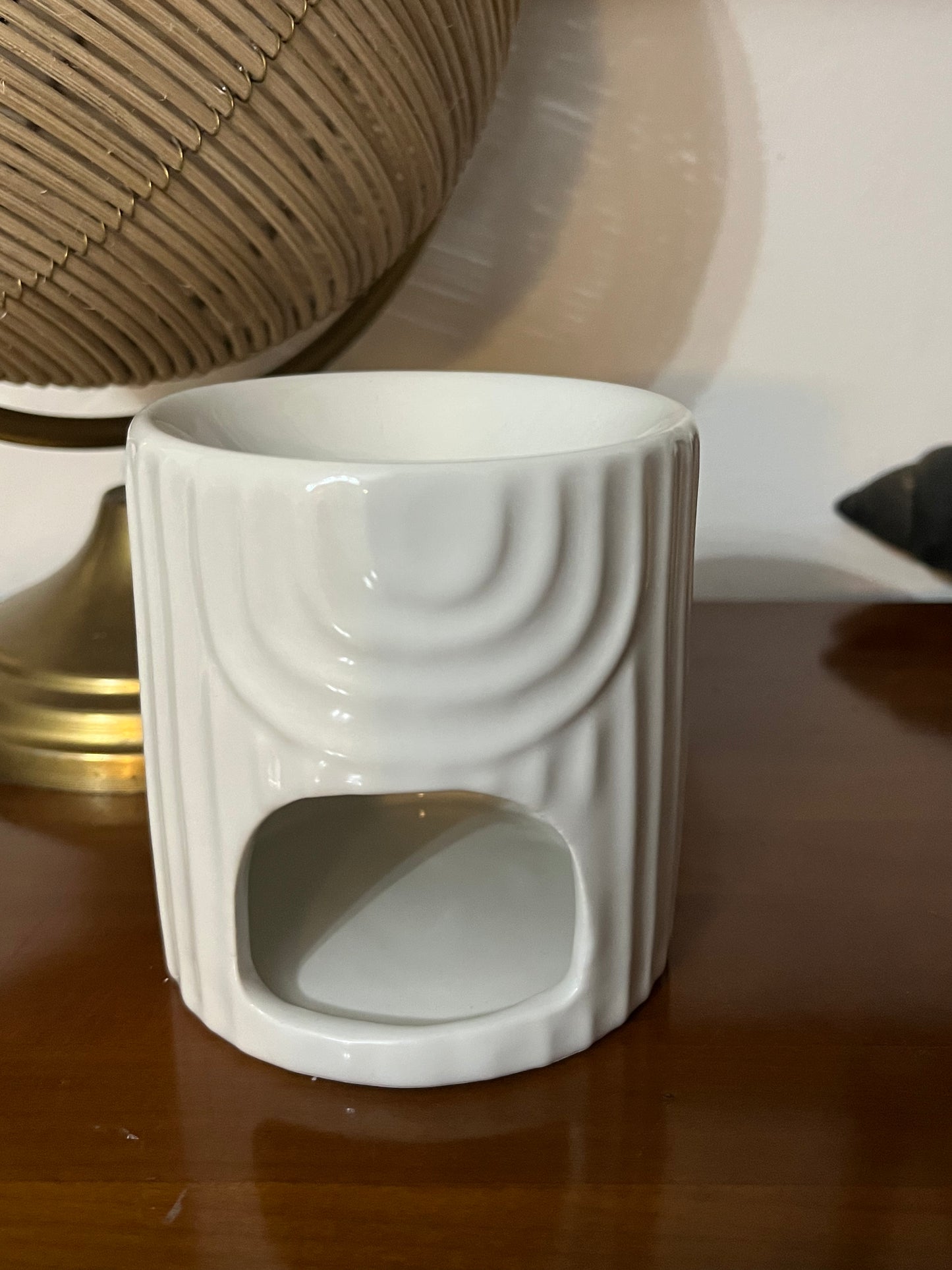 ✨ Brûleur en céramique – Blanc texturé