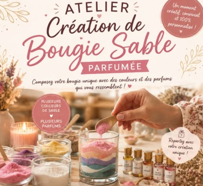 Atelier Création de Bougie Sable Parfumée -SAMEDI 20 JUIN 15H