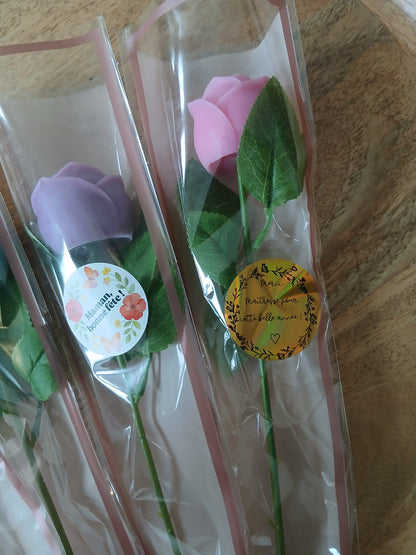 Fleur individuelle - fondant parfumée ( fêtes des mères , Merci Maitresse , Merci Nounou)