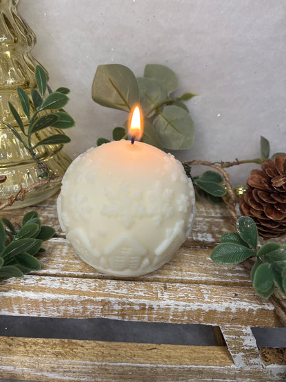 Bougie décorative “Village enneigé” ❄️