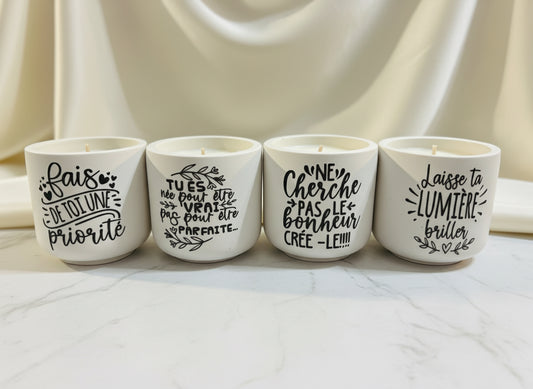 🌿 Collection Bien-Être – Bougies Jesmonite & Messages Positifs
