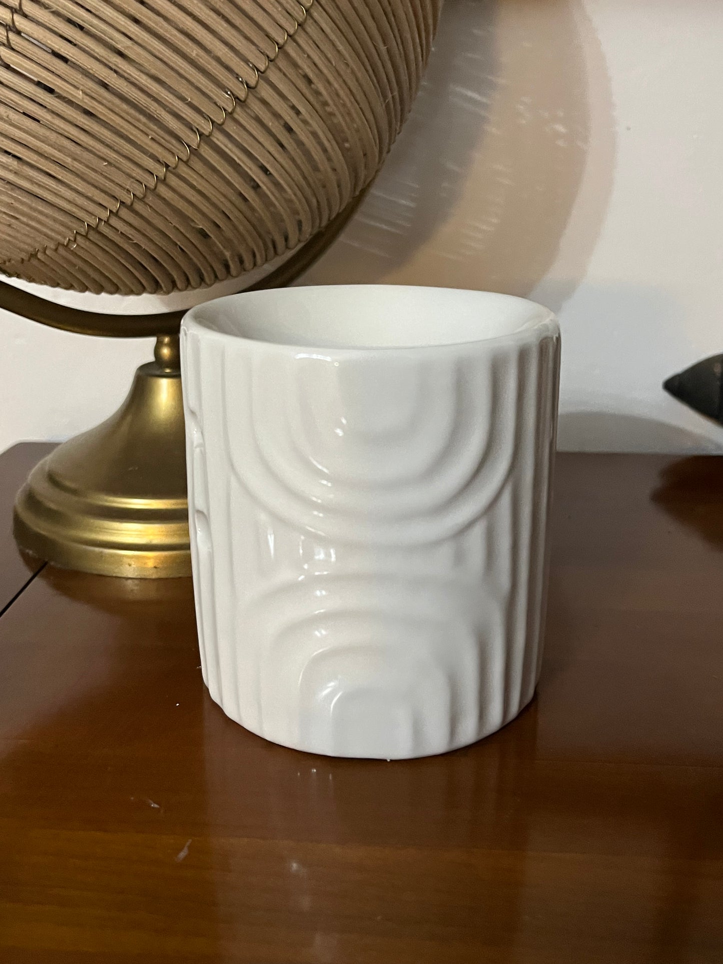 ✨ Brûleur en céramique – Blanc texturé