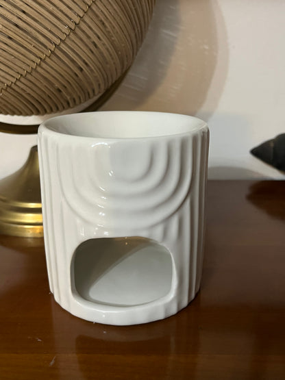 ✨ Brûleur en céramique – Blanc texturé
