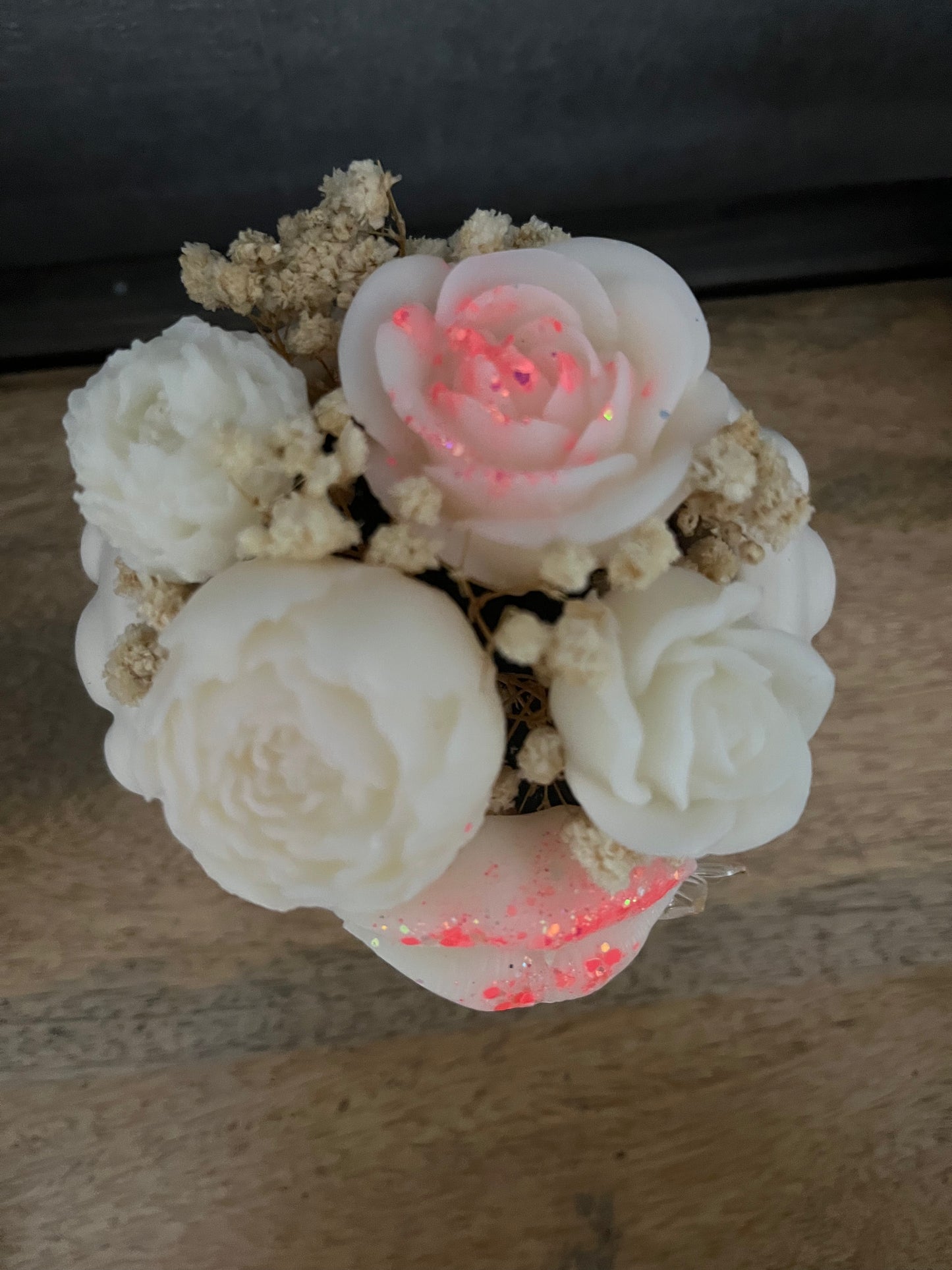 Bouquet « Entre tes mains » bouche rose -pièce unique