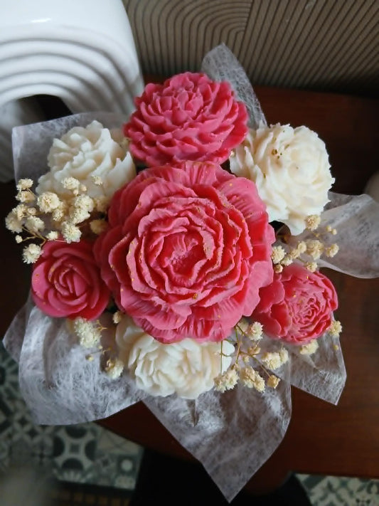 Mon joli bouquet -  parfum rose vanillée  / modèle unique / Pret a offrir