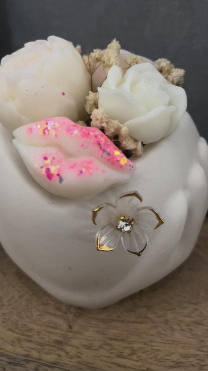 Bouquet « Entre tes mains » bouche rose -pièce unique