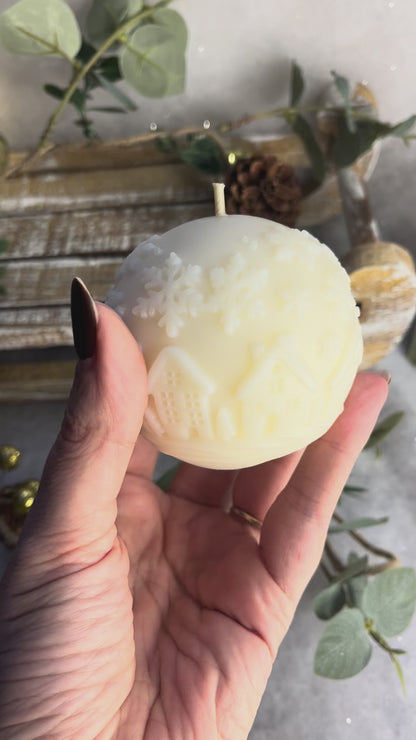 Bougie décorative “Village enneigé” ❄️